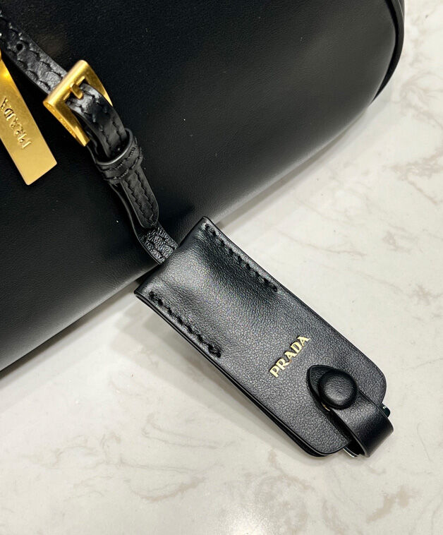 Prada Medium Leather Tote Bag 1BG569 Black